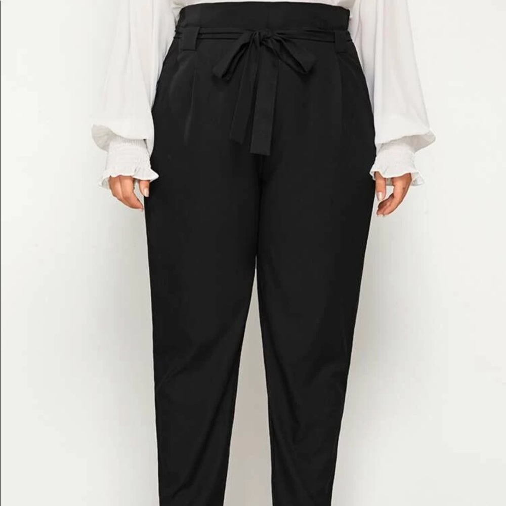 High Waisted Tie Front Pant